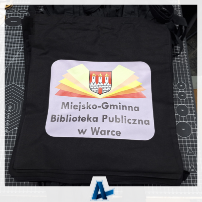 Torby z logo dla Biblioteki w Warce
