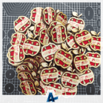 Bombki drewniane z filcem i nadrukiem uv