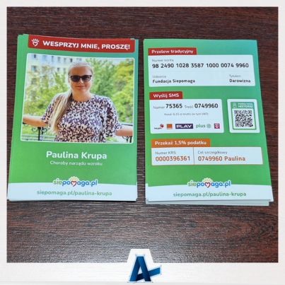 Druk ulotek Się Pomaga dla Pauliny