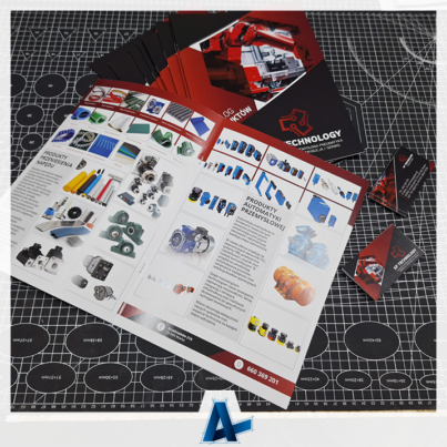 Wizytówki i katalogi szyte wykonane dla KF Technology