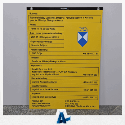 Realizacja tablicy budowlanej dla NOWALL