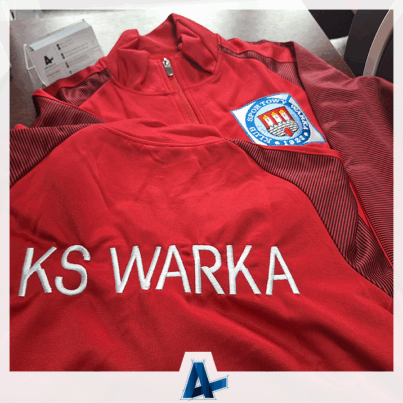 Haft na bluzach KS Warka