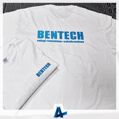 Nadruk DTF i haft komputerowy na koszulkach BENTECH