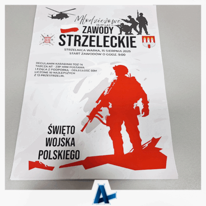 Projekt i druk plakatów na Młodzieżowe Zawody Strzeleckie