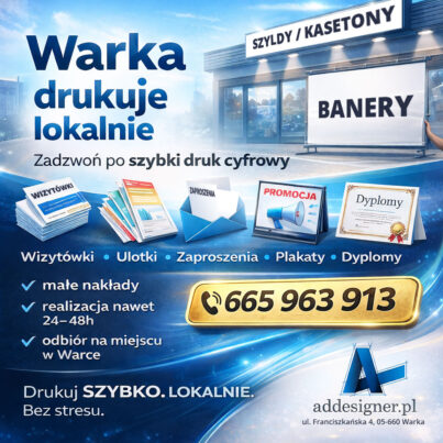 Druk cyfrowy w Warce – szybko, lokalnie i bez minimum