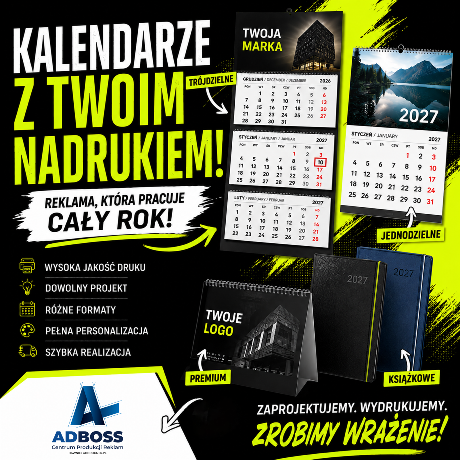 KALENDARZE FIRMOWE 2027 – MY JUŻ DRUKUJEMY!
