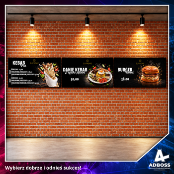 Grafiki menu na telewizory dla SUPREME Kebab & Burger Warka