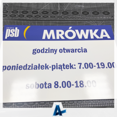 Tablice wykonane dla PSB Mrówka w Warce i w Białobrzegach