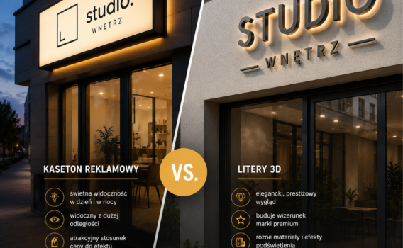 Kaseton reklamowy czy litery 3D? Sprawdź, która reklama naprawdę przyciąga klientów